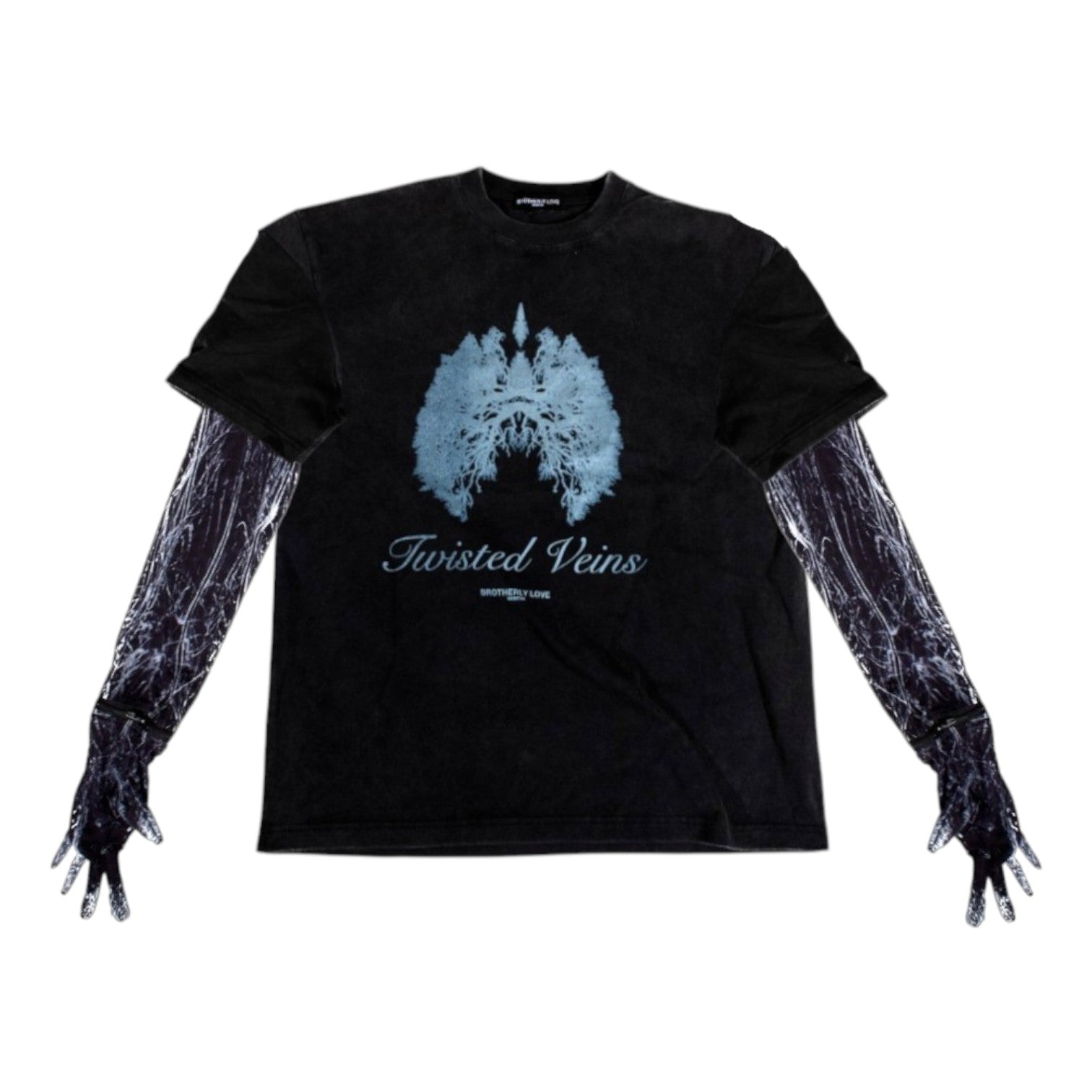 BL TWISTED VEINS SHIRT W/ VEIN SLEEVES AND DETACHABLE GLOVES