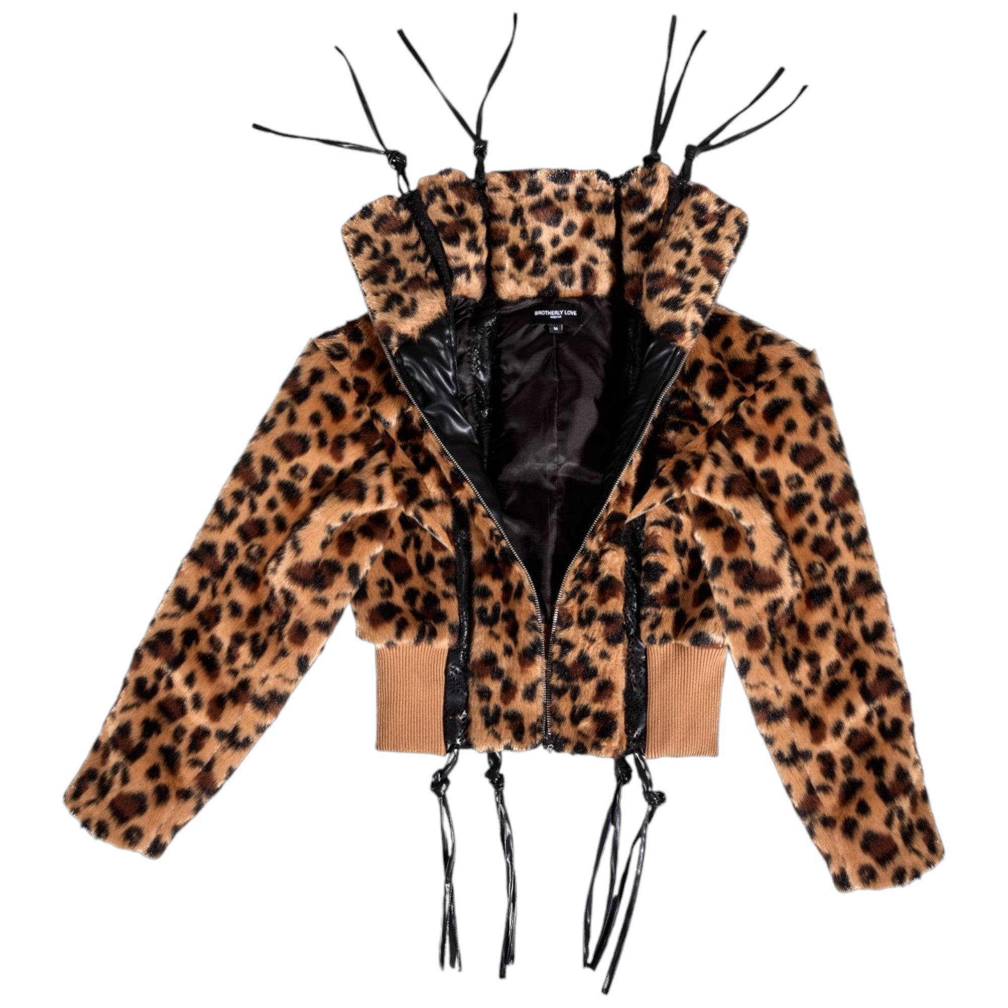 BL CROPPED LYNX WEBCUT LEATHER ZIPUP