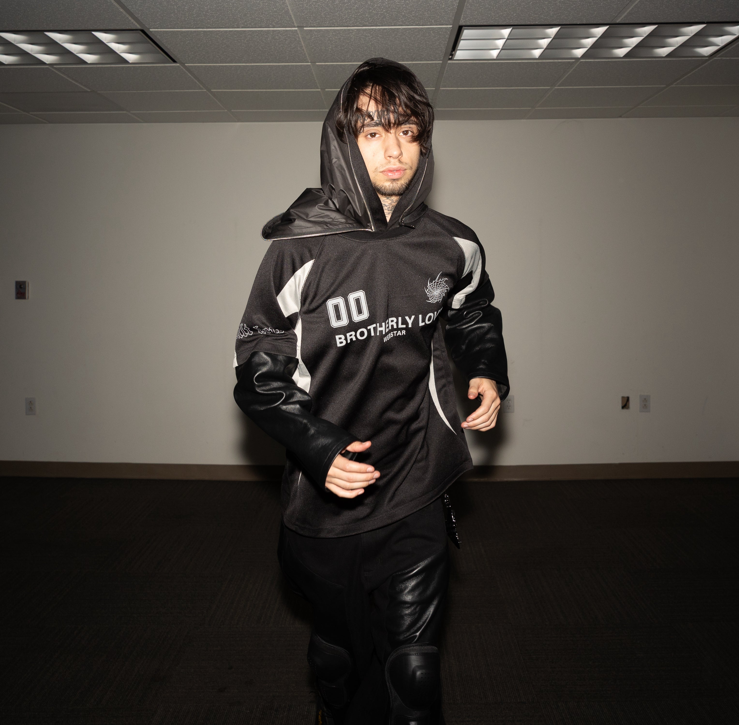 BL WEBSTORM JERSEY WITH LEATHER SLEEVES