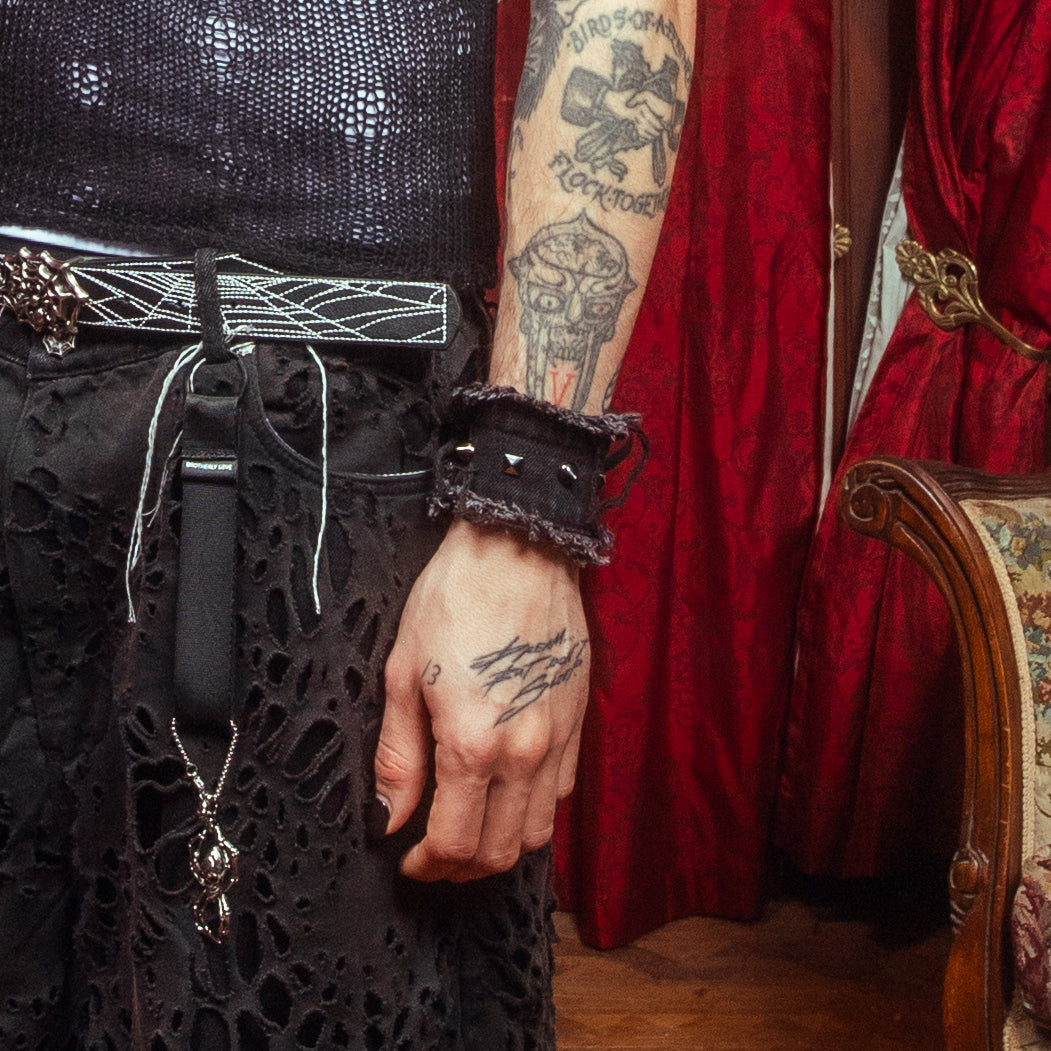 BL SPIKED DENIM BRACELET (PAIR OF TWO)