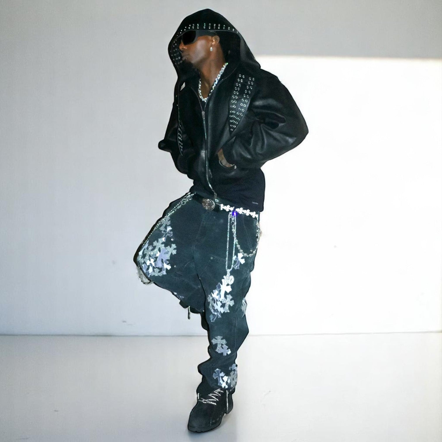 BL NOCTURNE LEATHER EYELET HEADPIECE