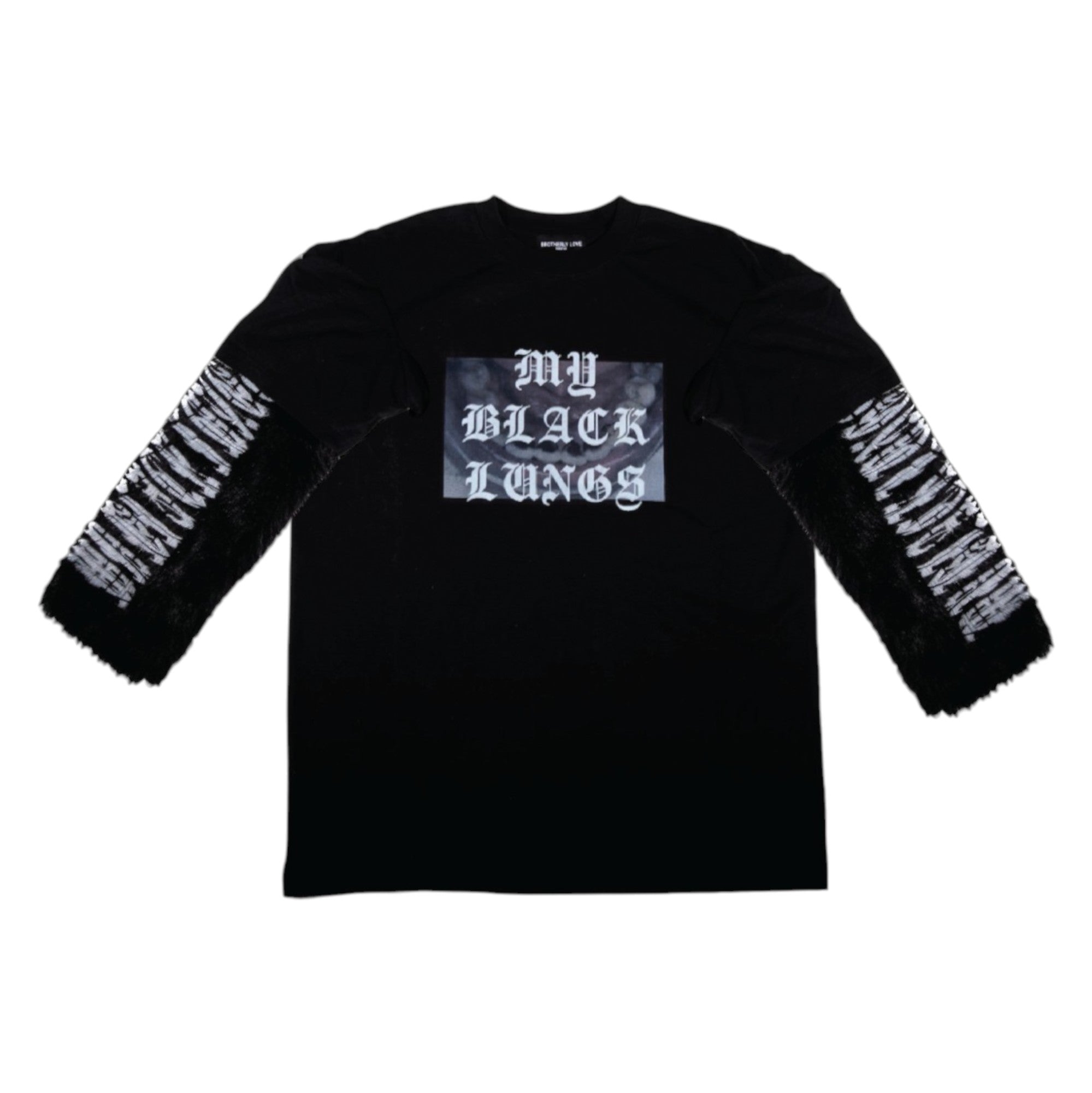BL MYBLACKLUNGS LONGSLEEVE WITH AIRBRUSHED FUR SLEEVES