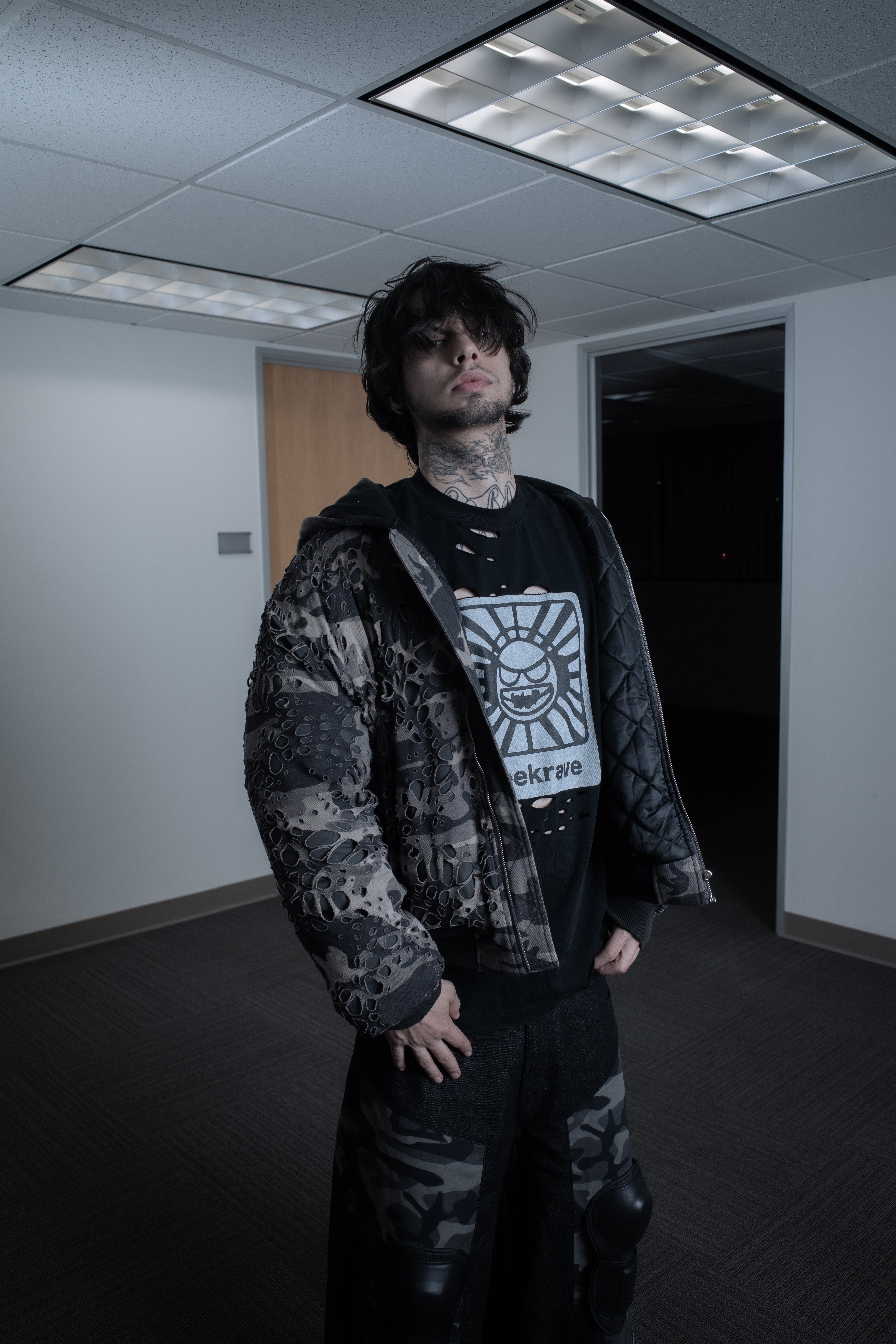 BL MUDCAMO BURNEDWEB NYLON BOMBER