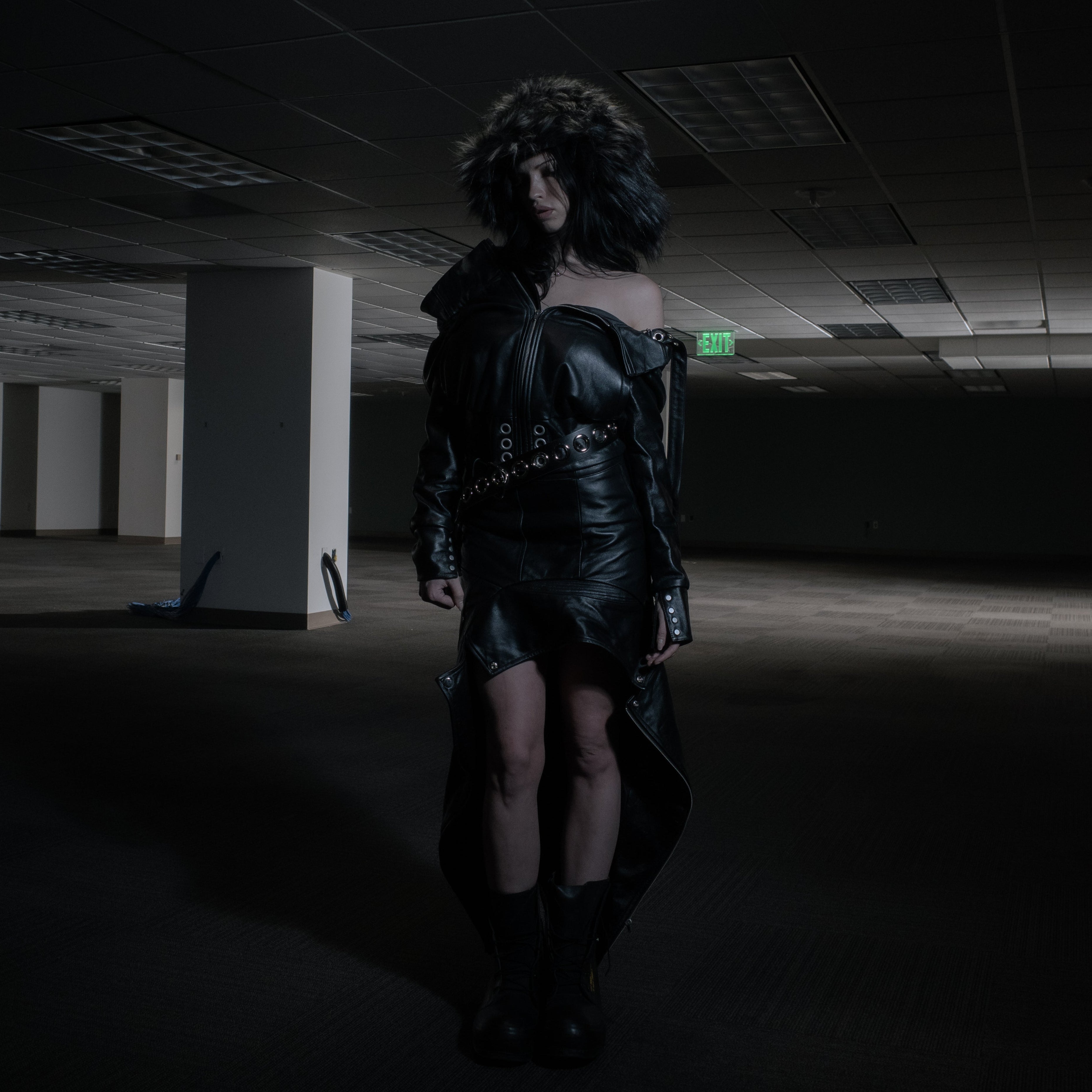 BL NOCTURNE 2 PIECE LEATHER TOP + SKIRT